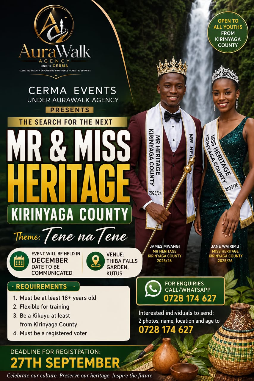 MR AND MISS HERITAGE KIRINYAGA COUNTY